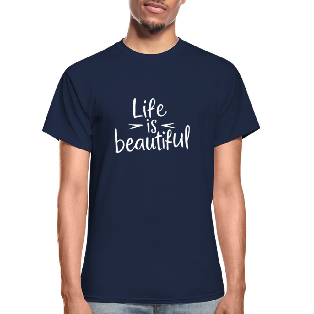 Life is Beautiful Gildan Ultra Cotton Adult T-Shirt - navy