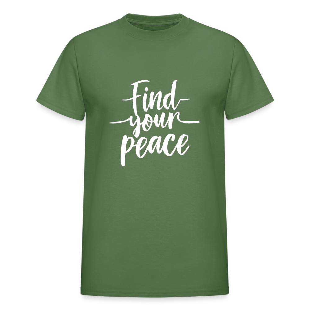 Find Your Peace Gildan Ultra Cotton Adult T-Shirt - military green