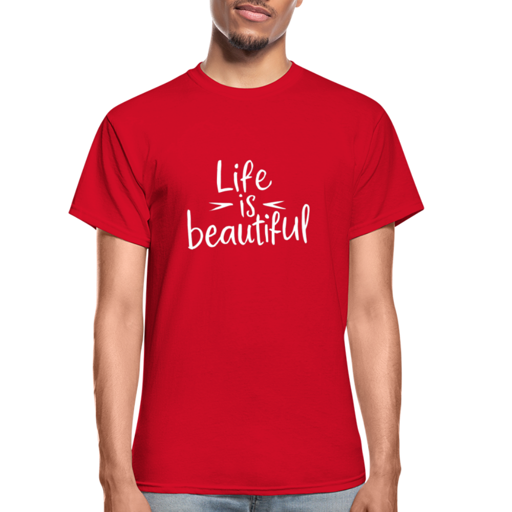 Life is Beautiful Gildan Ultra Cotton Adult T-Shirt - red