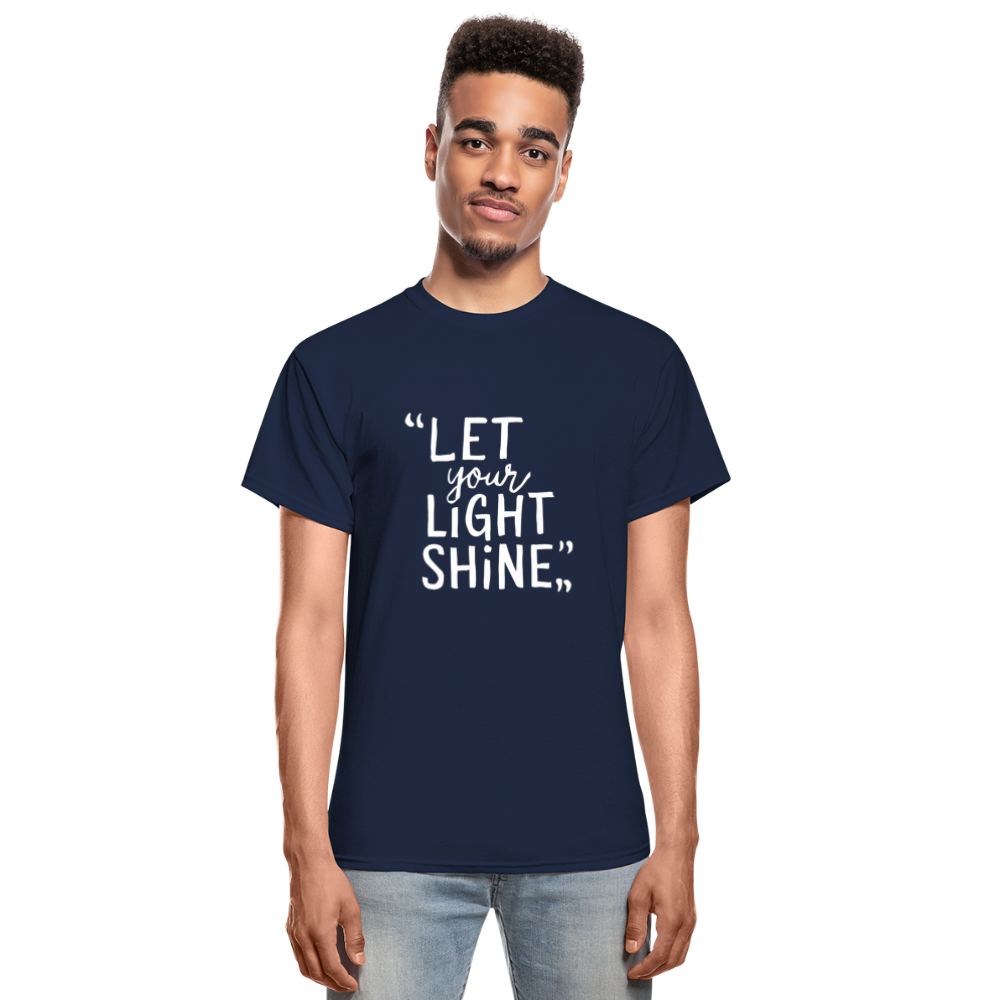 Let Your Light Shine Gildan Ultra Cotton Adult T-Shirt - navy