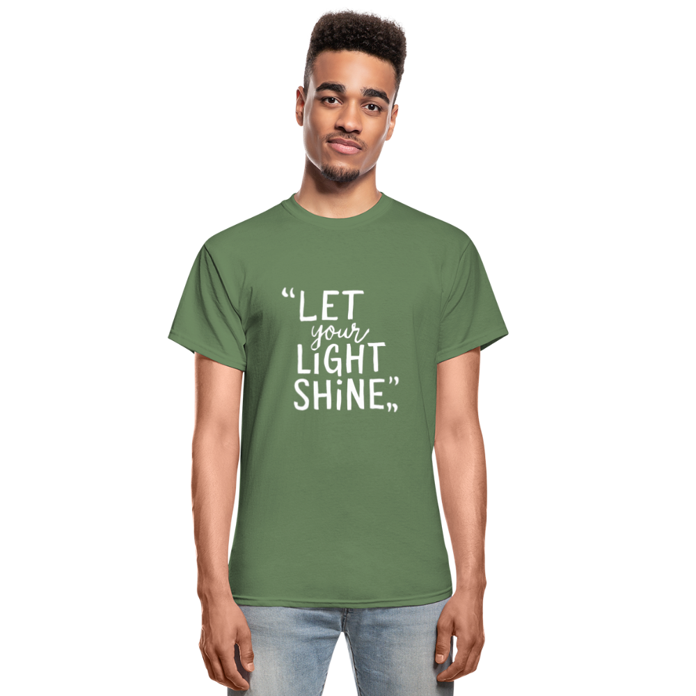 Let Your Light Shine Gildan Ultra Cotton Adult T-Shirt - military green