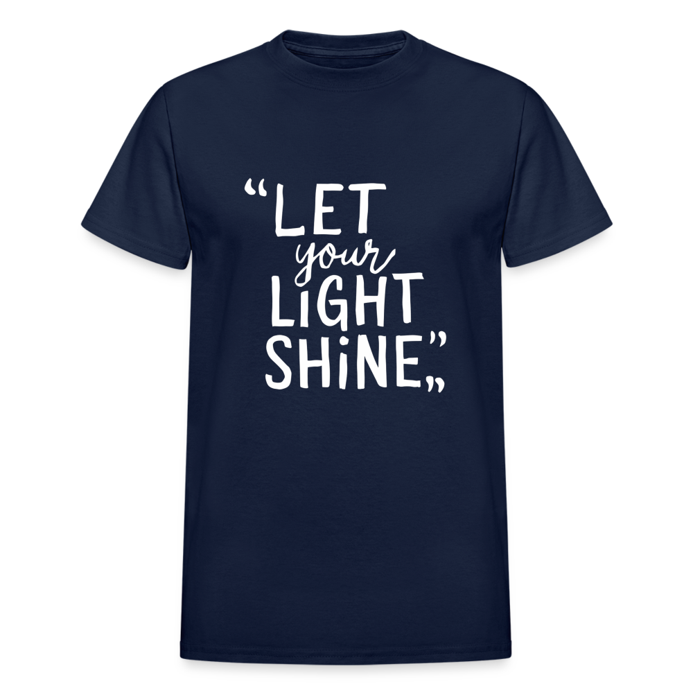 Let Your Light Shine Gildan Ultra Cotton Adult T-Shirt - navy