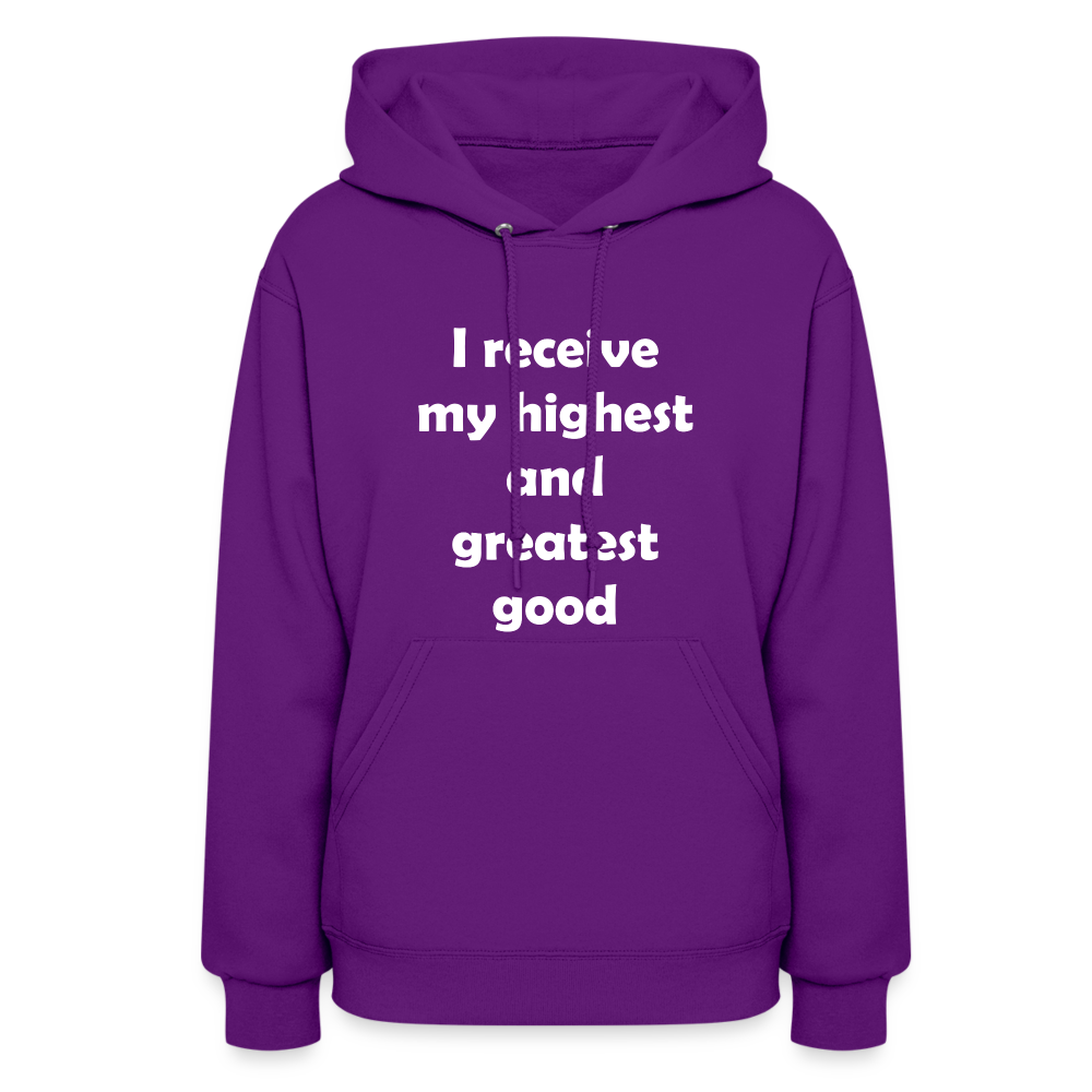 I Receive My Highest and Greatest Good Women's Hoodie - purple