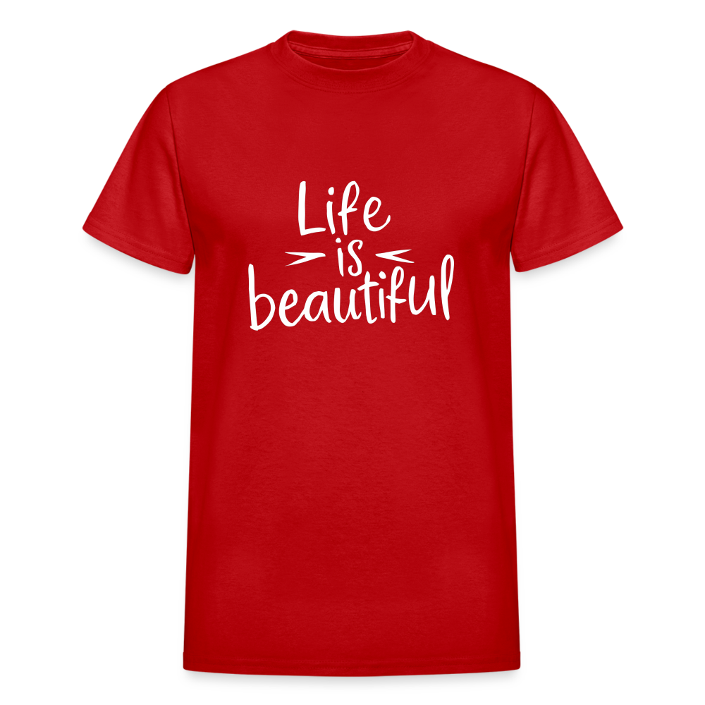 Life is Beautiful Gildan Ultra Cotton Adult T-Shirt - red