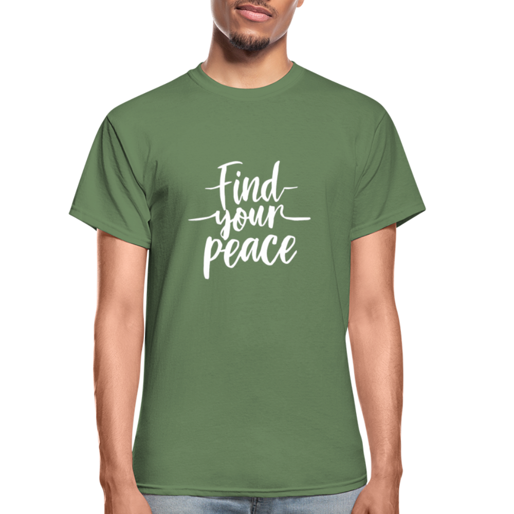 Find Your Peace Gildan Ultra Cotton Adult T-Shirt - military green