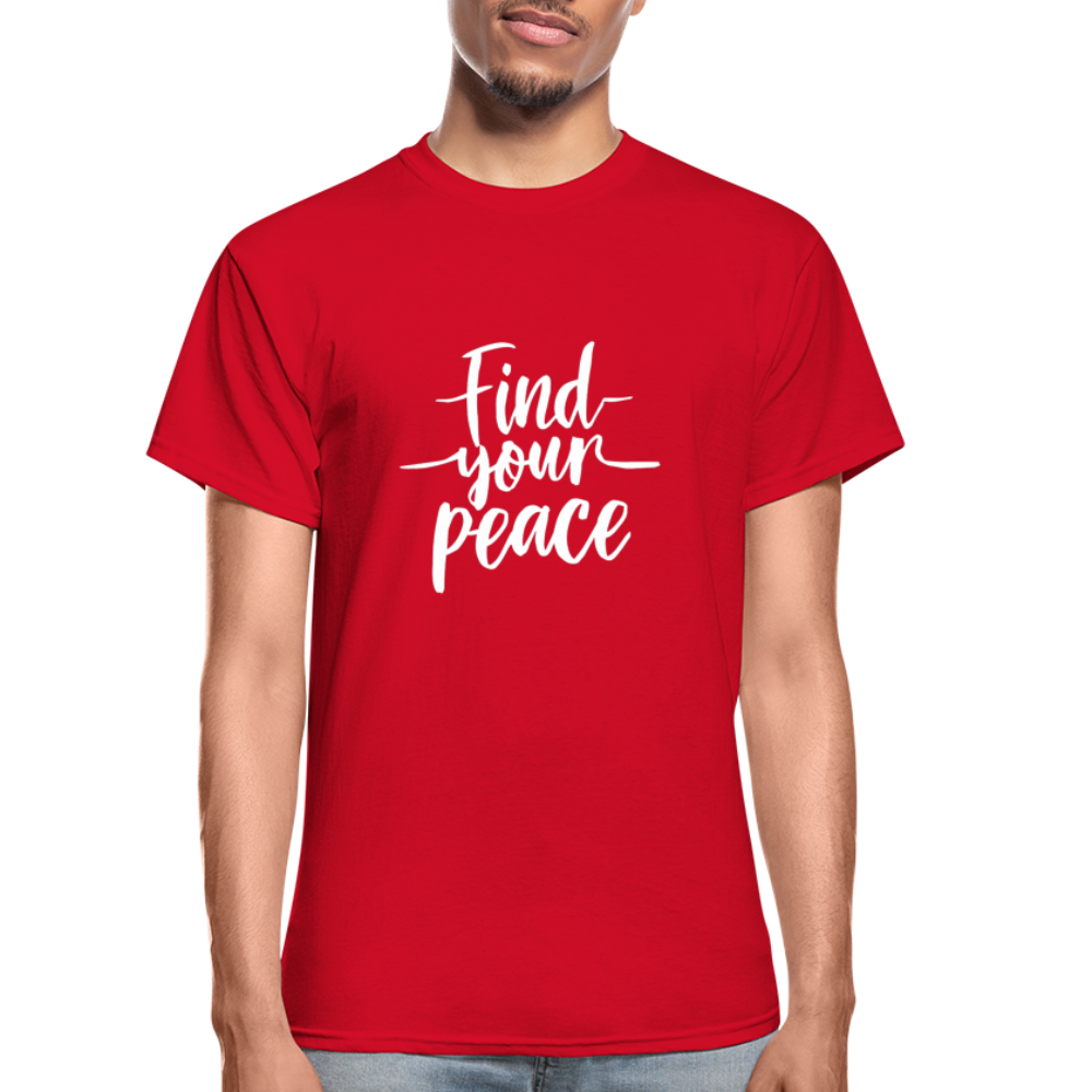 Find Your Peace Gildan Ultra Cotton Adult T-Shirt - red