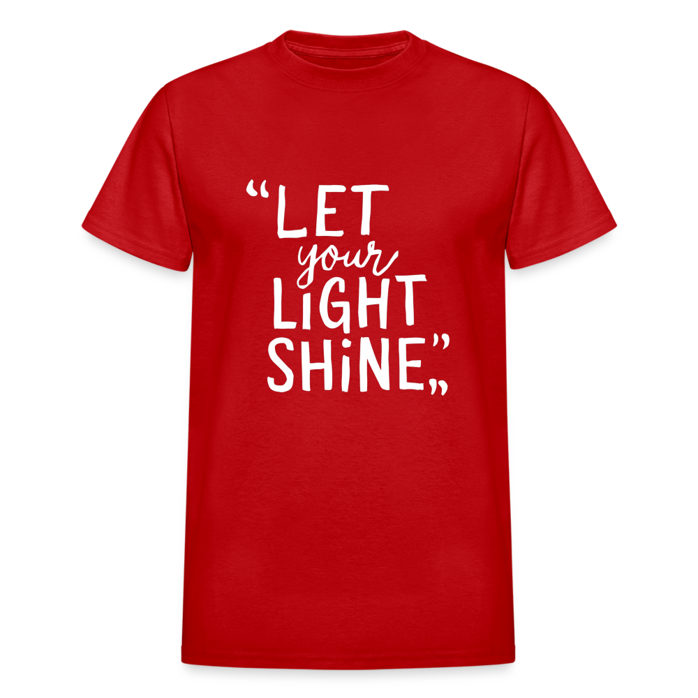 Let Your Light Shine Gildan Ultra Cotton Adult T-Shirt - red