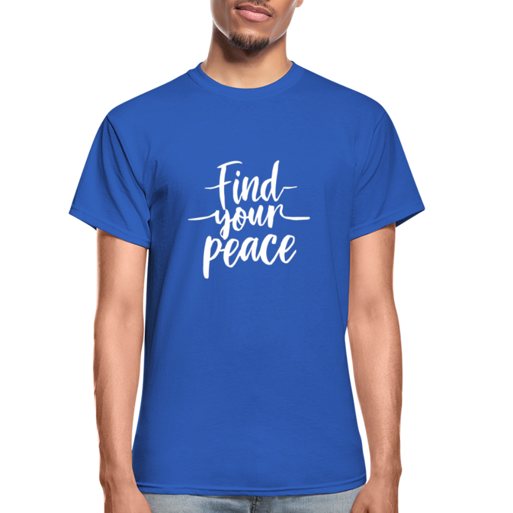 Find Your Peace Gildan Ultra Cotton Adult T-Shirt - royal blue