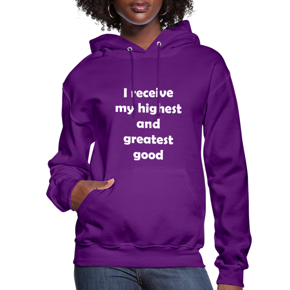 I Receive My Highest and Greatest Good Women's Hoodie - purple