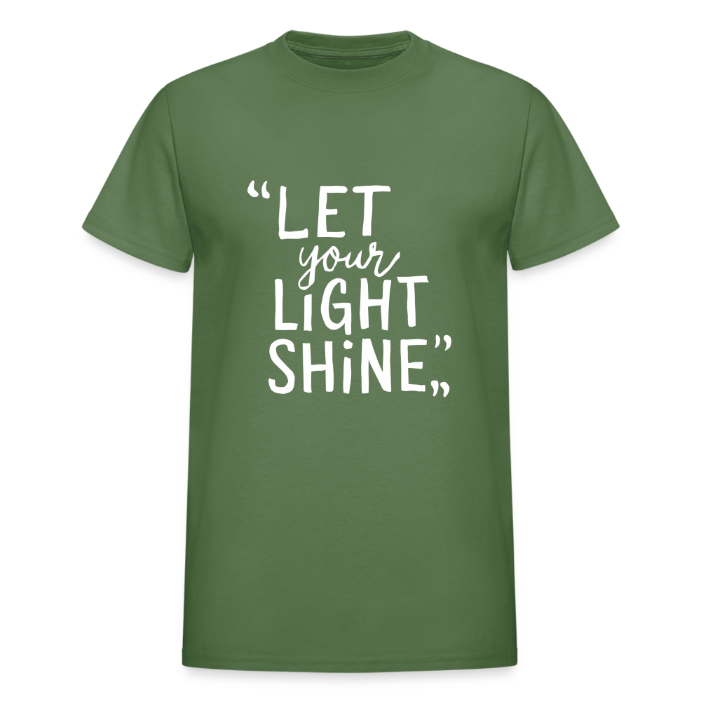 Let Your Light Shine Gildan Ultra Cotton Adult T-Shirt - military green